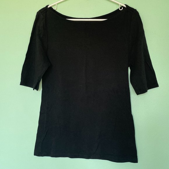 Old Navy Black Tee, elbow length sleeve - Picture 1 of 3
